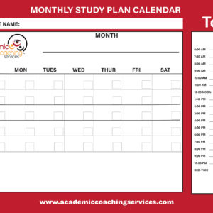 36×24 Monthly Calendar/ Daily Study Dry Erase Wall Calendar